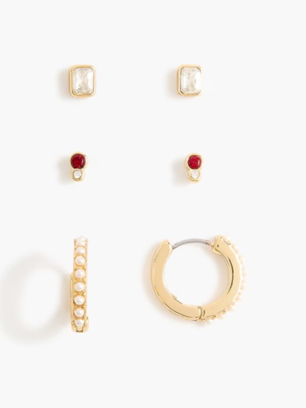 J crew Pearl stud earrings set-of-three